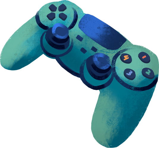 Cute Digitally Painted Video Game Controller